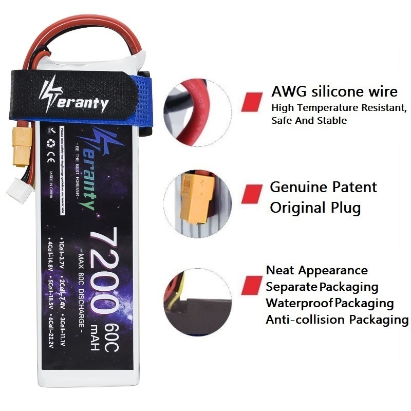 Upgrade 2S 7.4V 7200mAh 60C 6S - Drone Battery 6S review and price