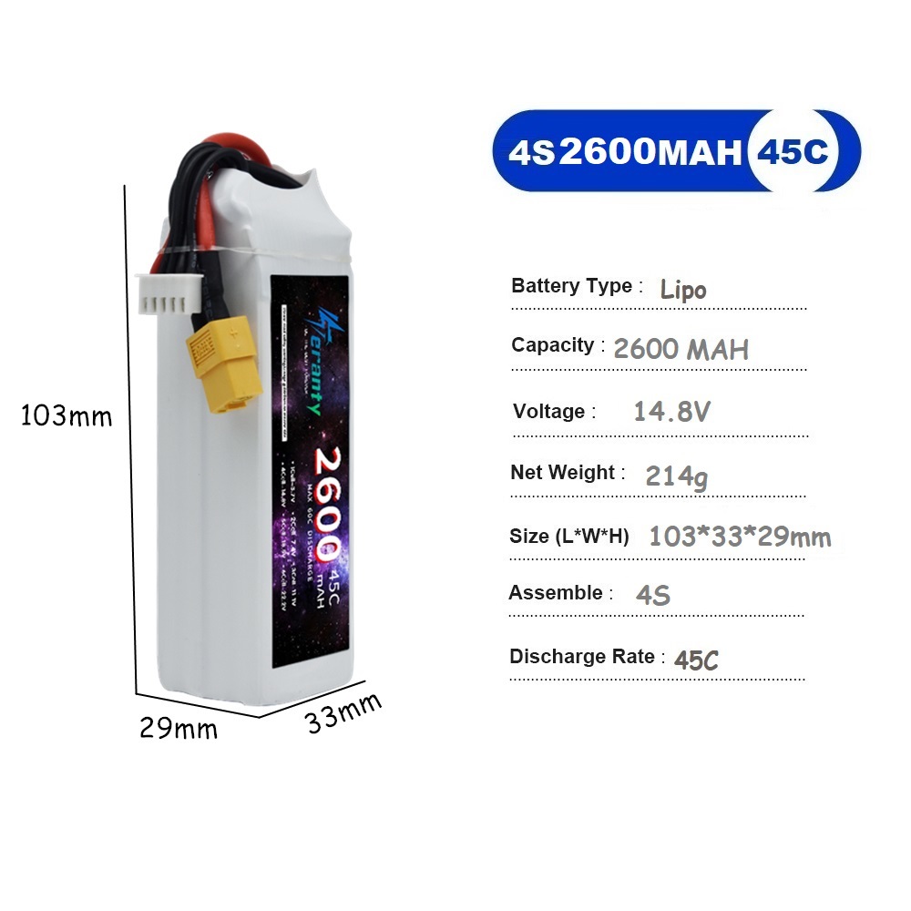 4S LiPo Battery 14.8V 1500mah  - Drone Battery 4S review and price
