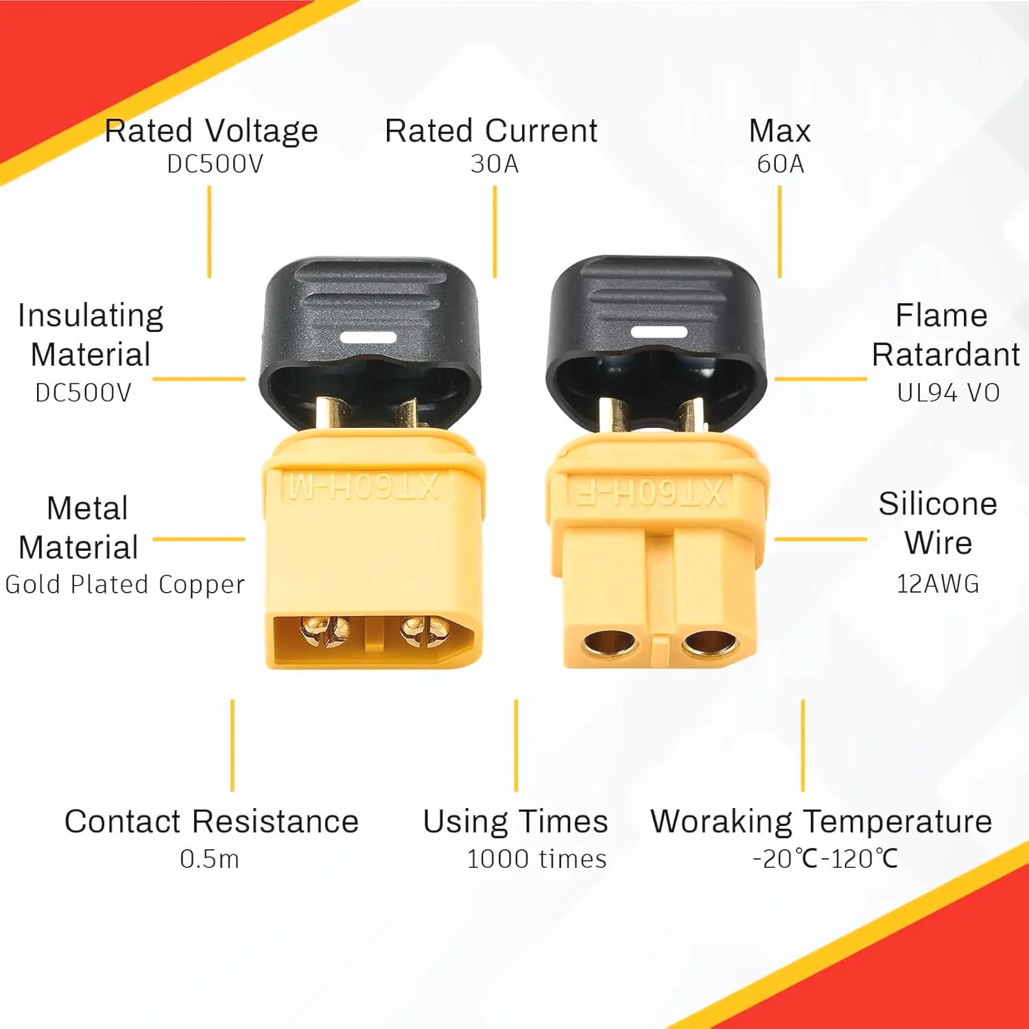 XT60 Connector Plug with Sheat - Drone Battery Connector review and price