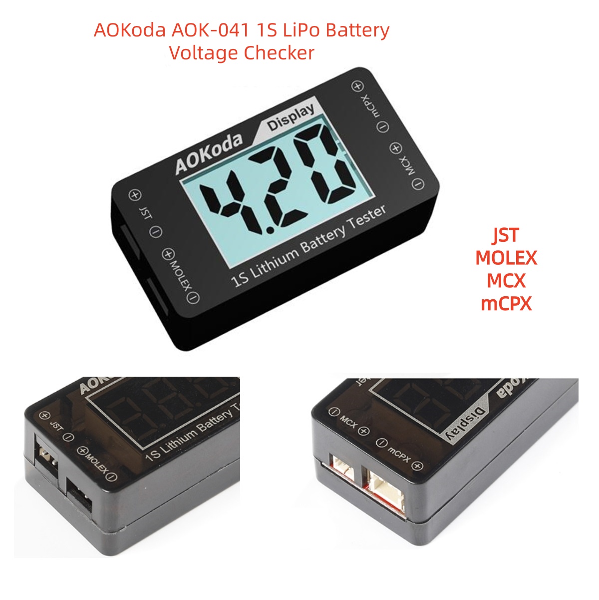AOKoda AOK-041 1S LiPo Battery - Drone Battery Voltage Checker review and price