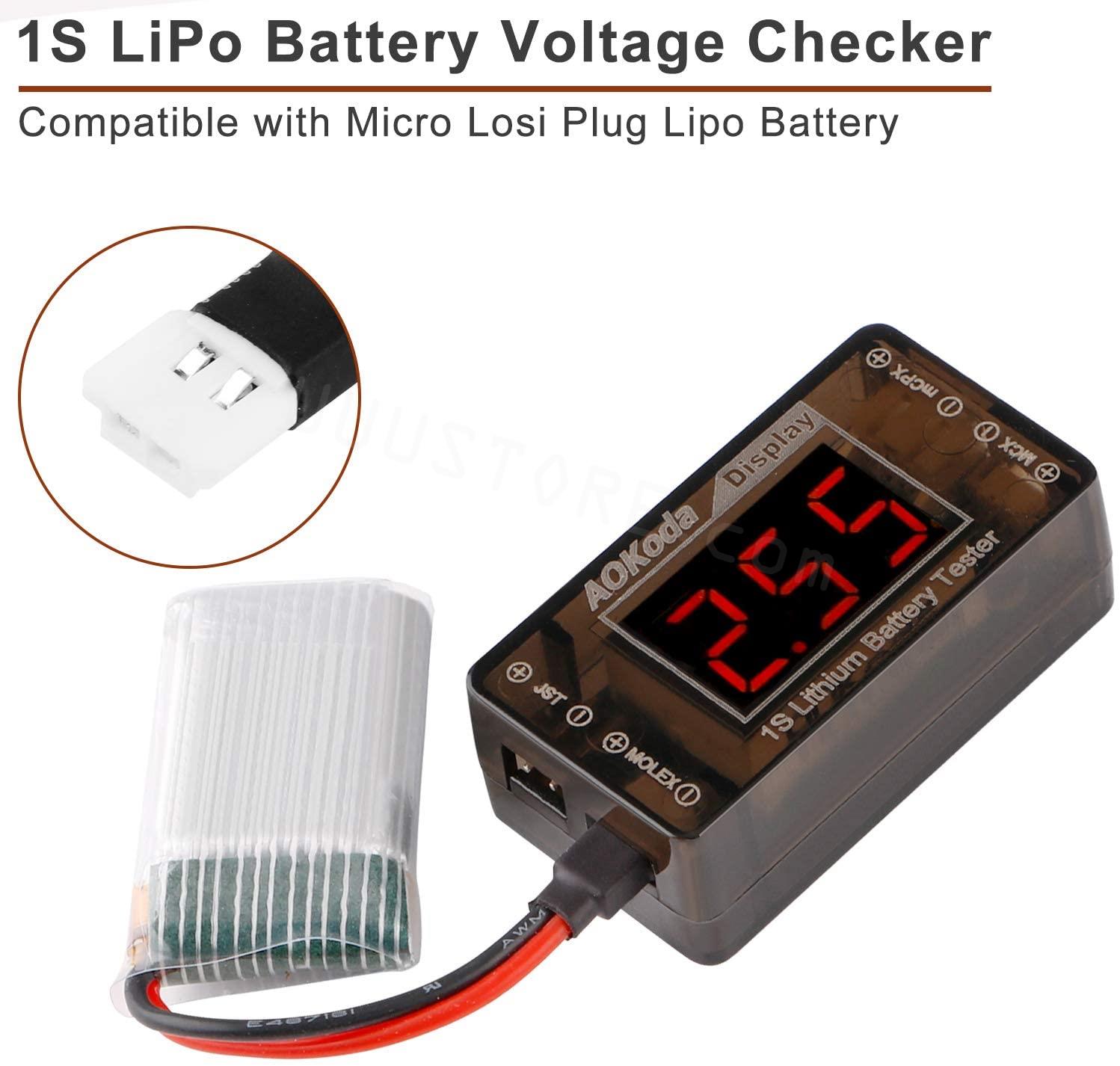 AOKoda AOK-041 1S LiPo Battery - Drone Battery Voltage Checker review and price