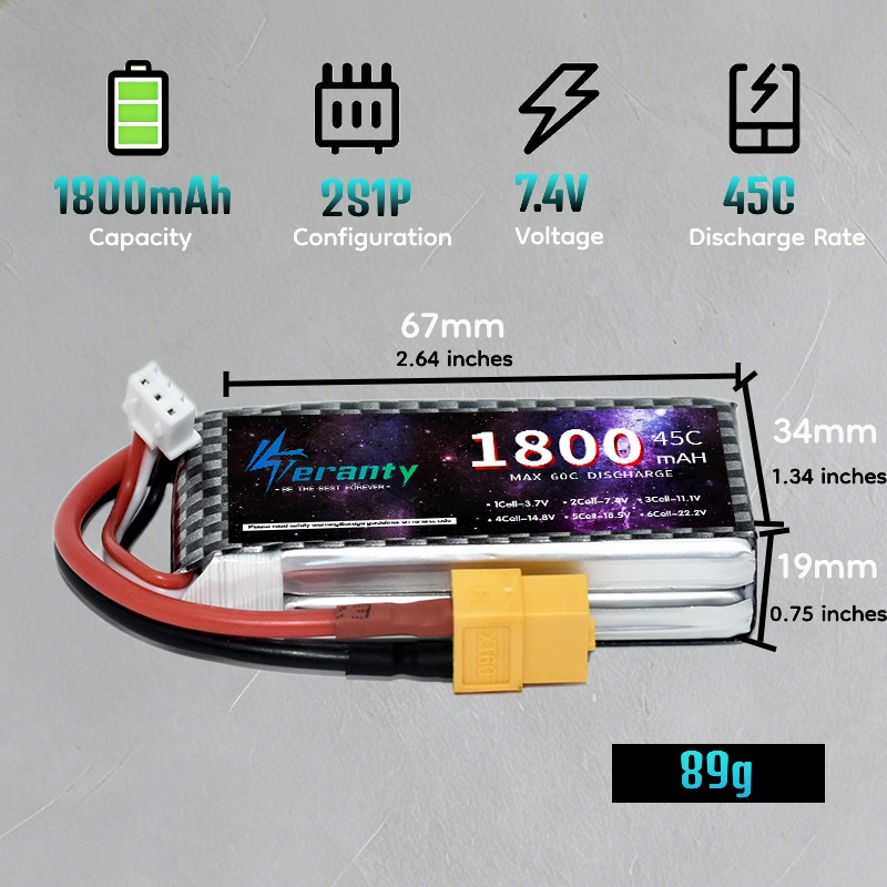 TERANTY 2S 3S 4S 1800mAh Lipo  - Drone Battery 3S review and price