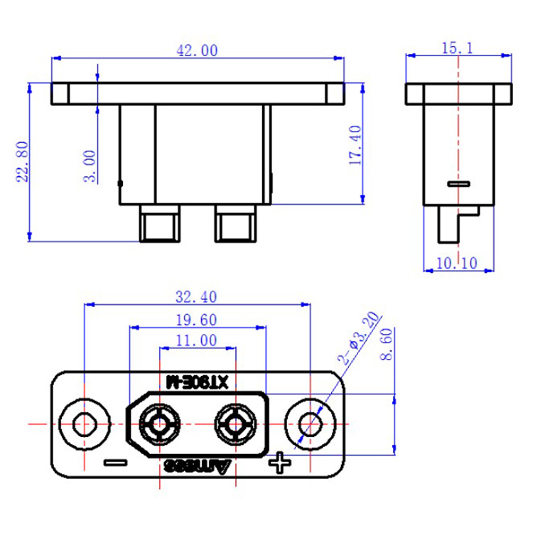30PCSAmass Black XT90E-M Panel - Drone Battery Connector review and price