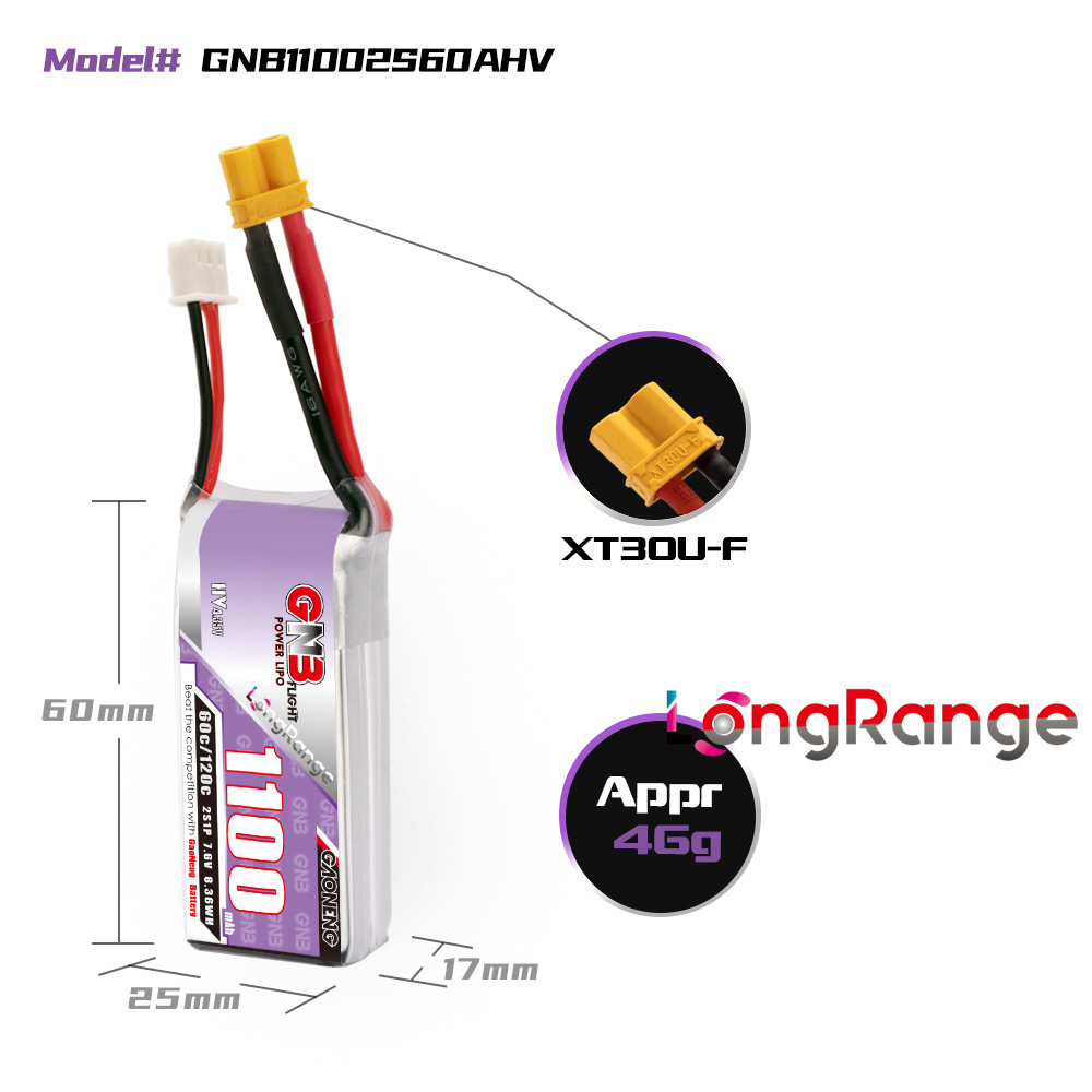 GNB 1100mAh 2S 3S 4S 6S 60C/12 - Drone Battery Lipo review and price