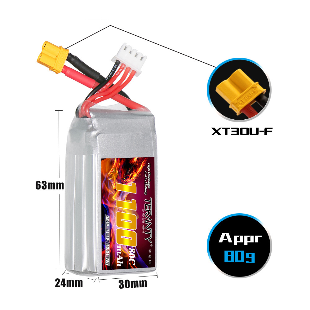 TERANTY 3S 11.1V 1100mAh 80C/1 - Drone Battery 3S review and price