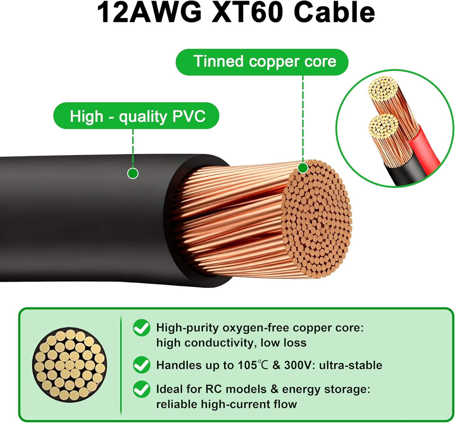 JMUYTOP 3FT 12AWG XT60 Panel M - Drone Battery Connector review and price