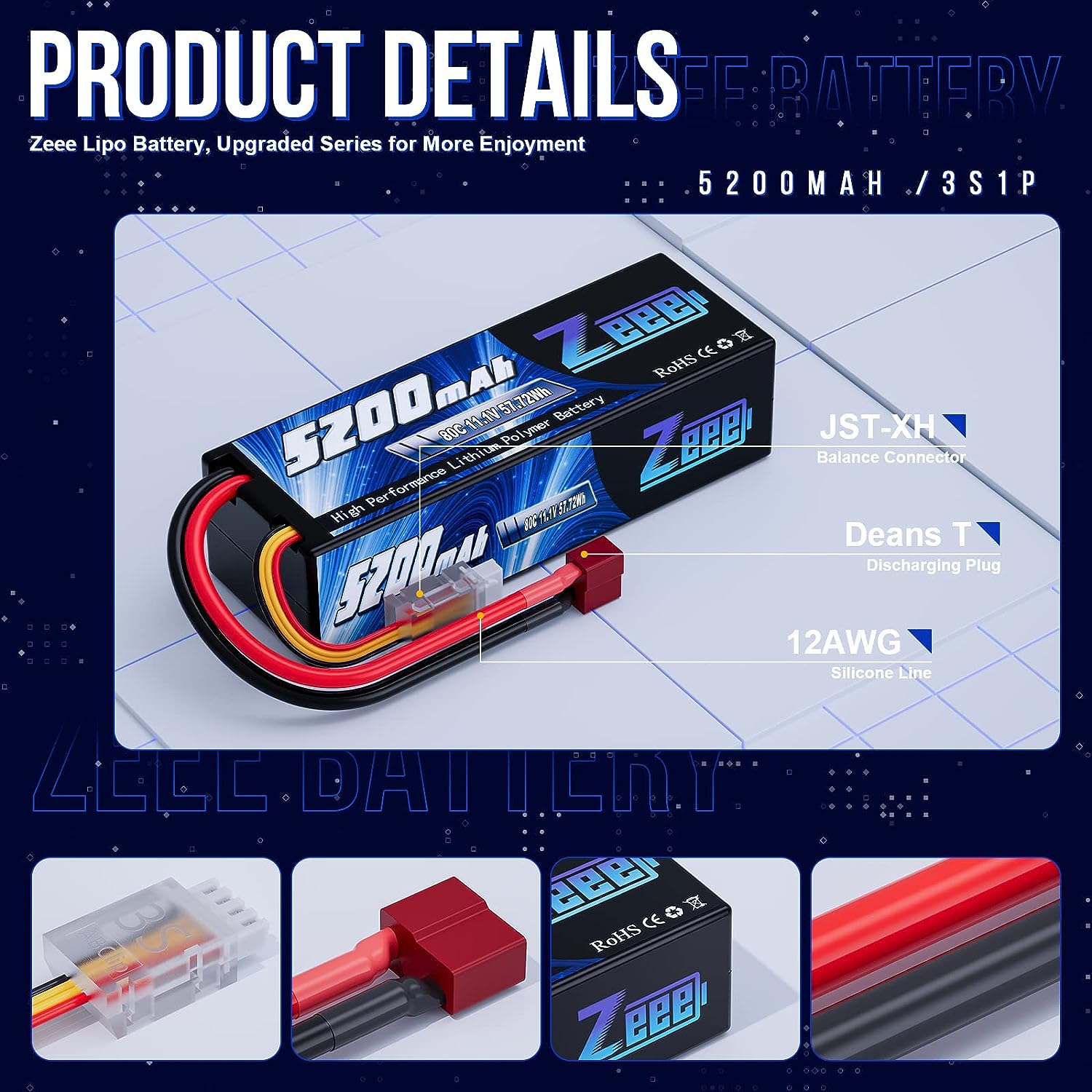 1/2pcs Zeee 3S 5200mAh Lipo Ba - Drone Battery 3S review and price